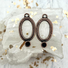 Load image into Gallery viewer, Antique Copper Small Oval Drop Bezels
