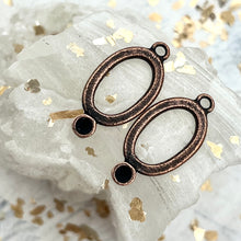 Load image into Gallery viewer, Antique Copper Small Oval Drop Bezels
