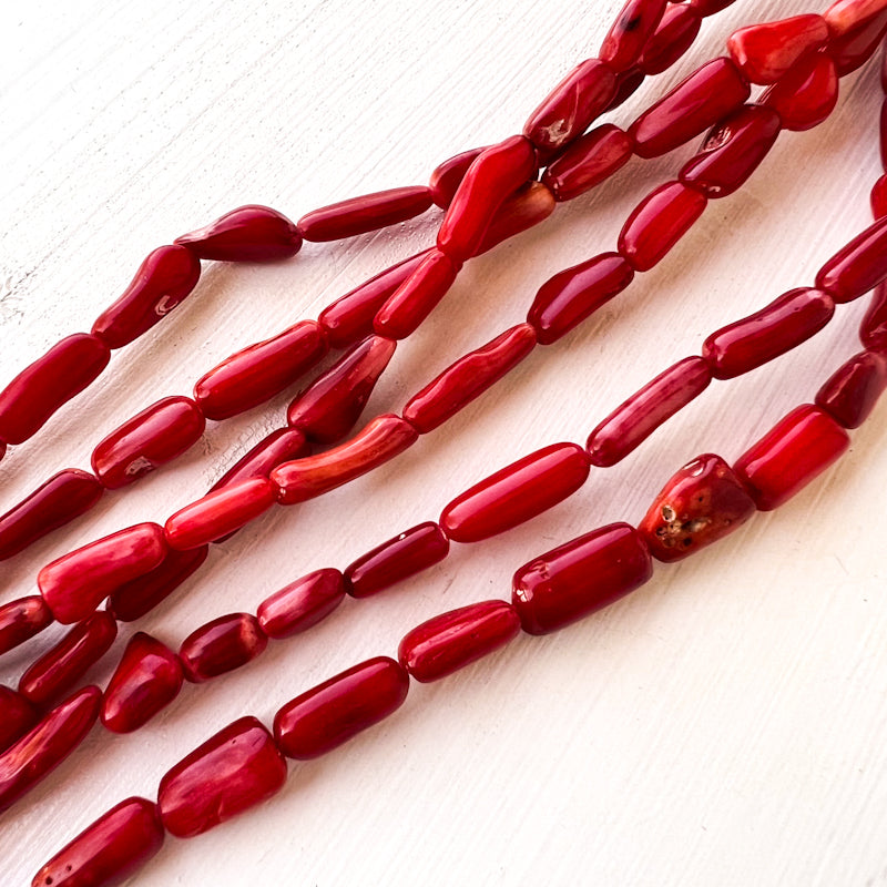 Coral Rice Bead Strand - Florida Find