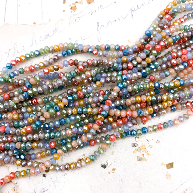 3mm Pearly Luster Mix Crystal Bead Strand