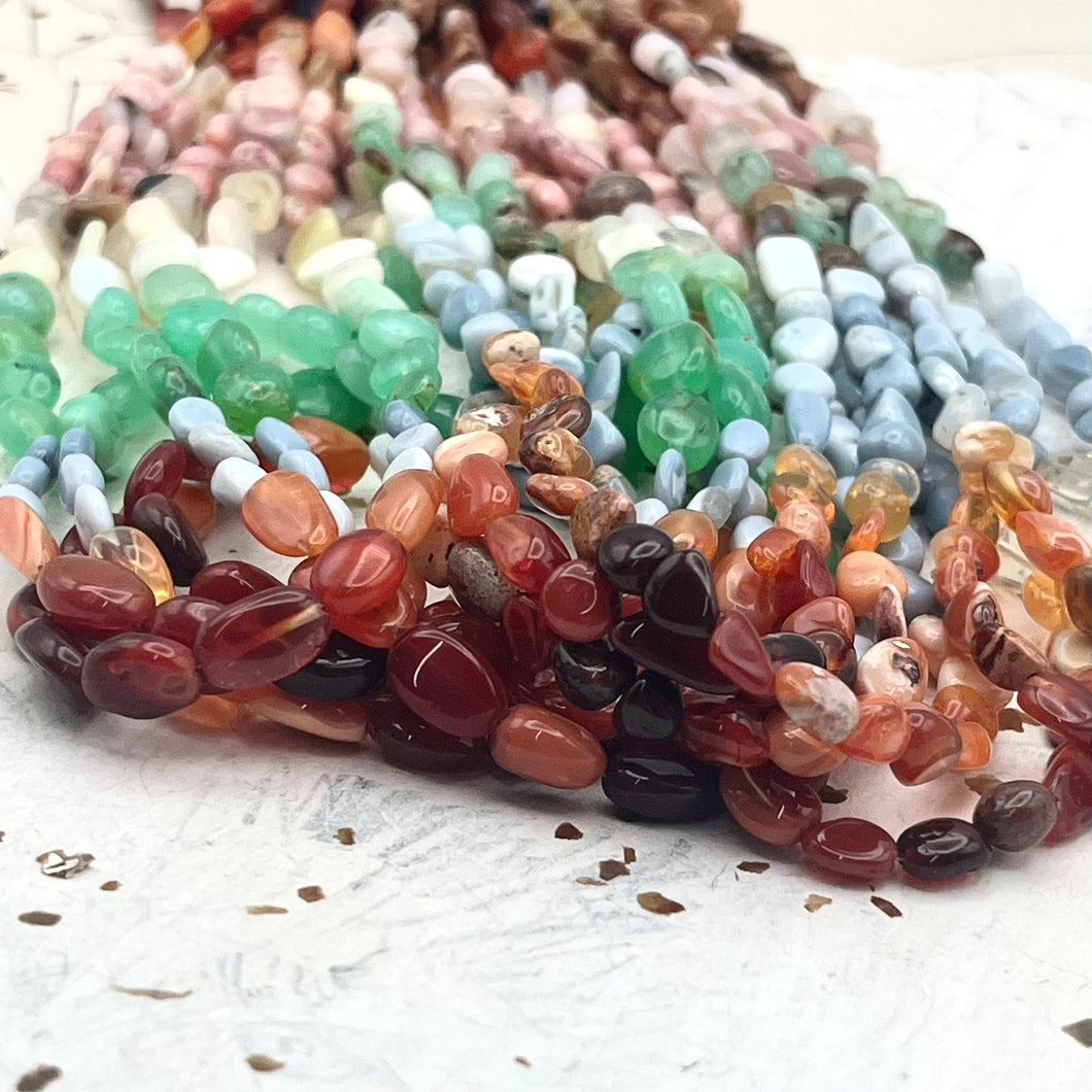 Multicolour Opal Oval Tumble Bead Strand