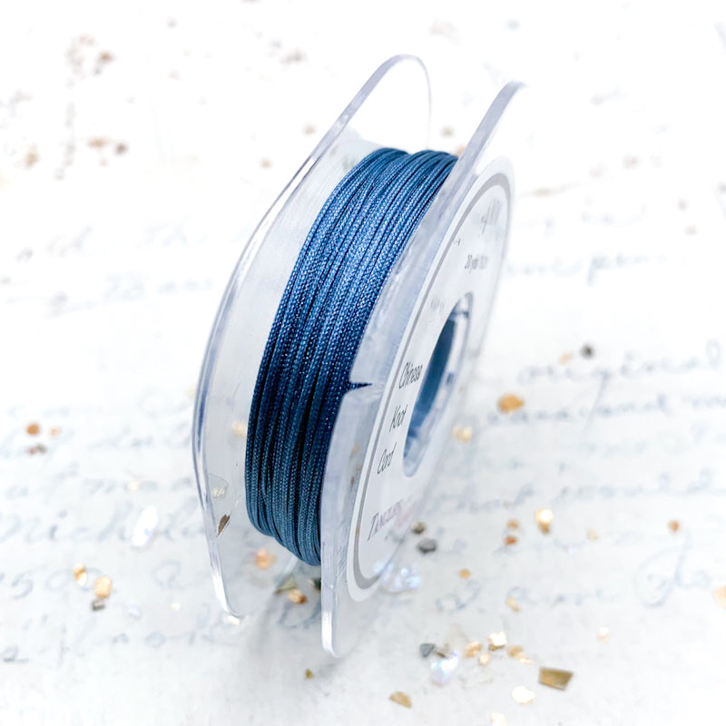 Denim Blue .4mm Chinese Knotting Cord -  20 Yard Bobbin