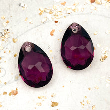Load image into Gallery viewer, 16mm Amethyst Premium Austrian Crystal Pear Pendant Pair
