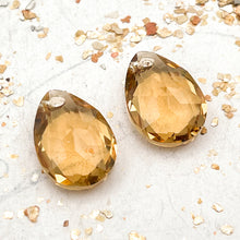 Load image into Gallery viewer, 16mm Light Colorado Topaz Premium Austrian Crystal Pear Pendant Pair

