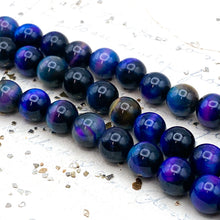 Load image into Gallery viewer, 8mm Galaxy Multi-Color Tiger Eye Round Gemstone Bead Strand
