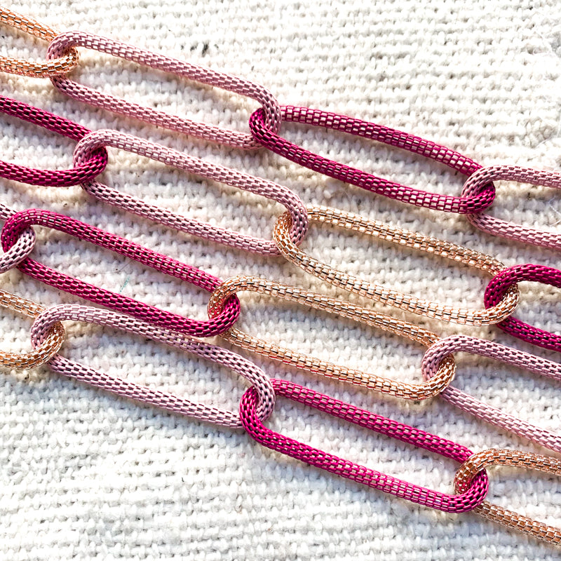 Bright Pinks Chain Necklace - Paris Find!