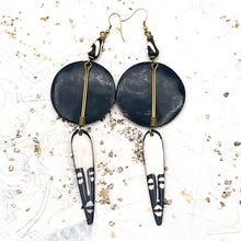 Load image into Gallery viewer, Bone and Brass African Earrings
