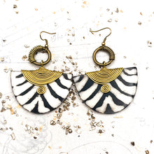 Load image into Gallery viewer, Bone and Brass African Earrings
