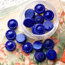 Load image into Gallery viewer, Blue Discs Vintage Glass Bead Mix Jar - Paris Find
