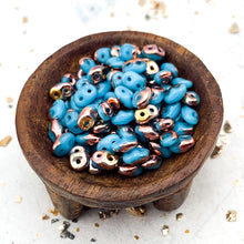 Load image into Gallery viewer, Blue Turquoise Superduo 2-Hole Seed Bead Tube
