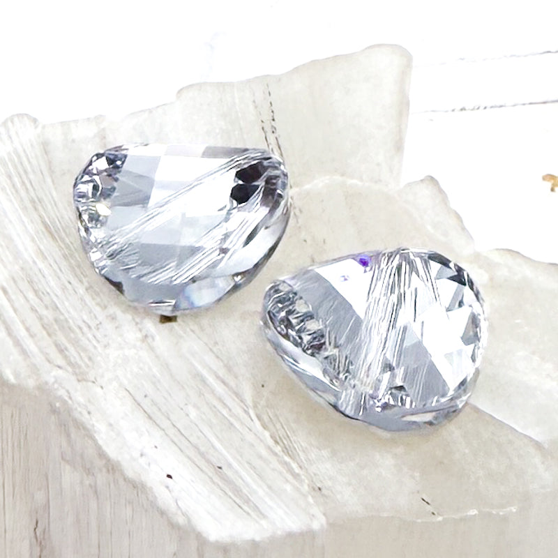 14mm Crystal Comet Argent Light Twist Bead - 2pcs