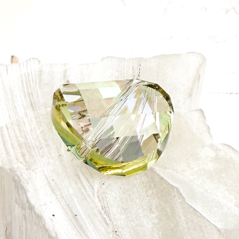 18mm Crystal Luminous Green Twist Bead