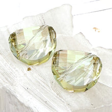 Load image into Gallery viewer, 14mm Crystal Luminous Green Twist Beads - 2pcs
