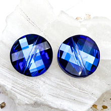 Load image into Gallery viewer, 14mm Crystal Bermuda Blue Twist Bead - 2pcs
