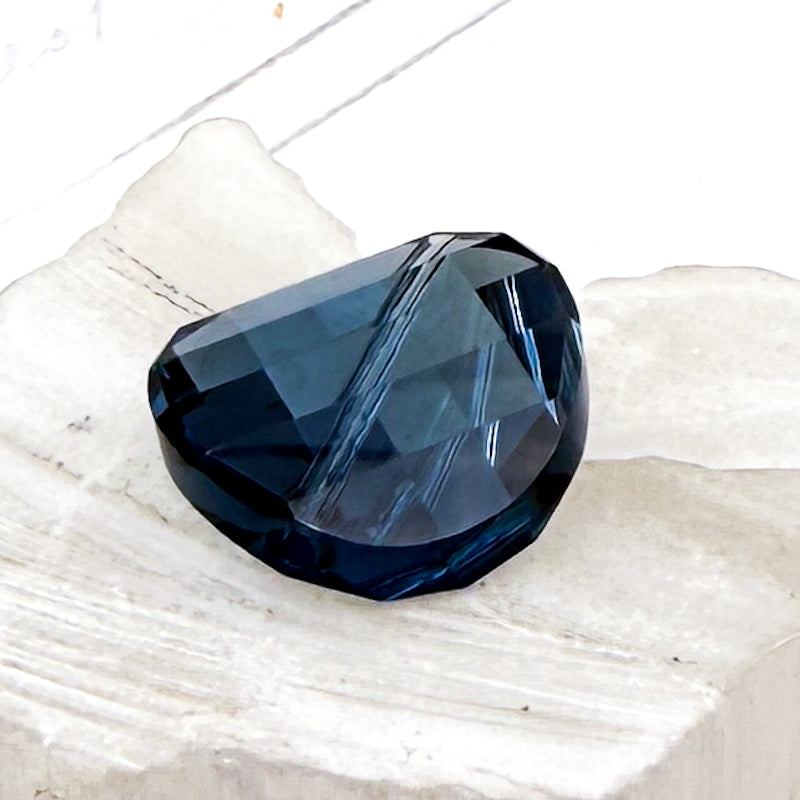 18mm Denim Blue Austrian Crystal Twist Bead