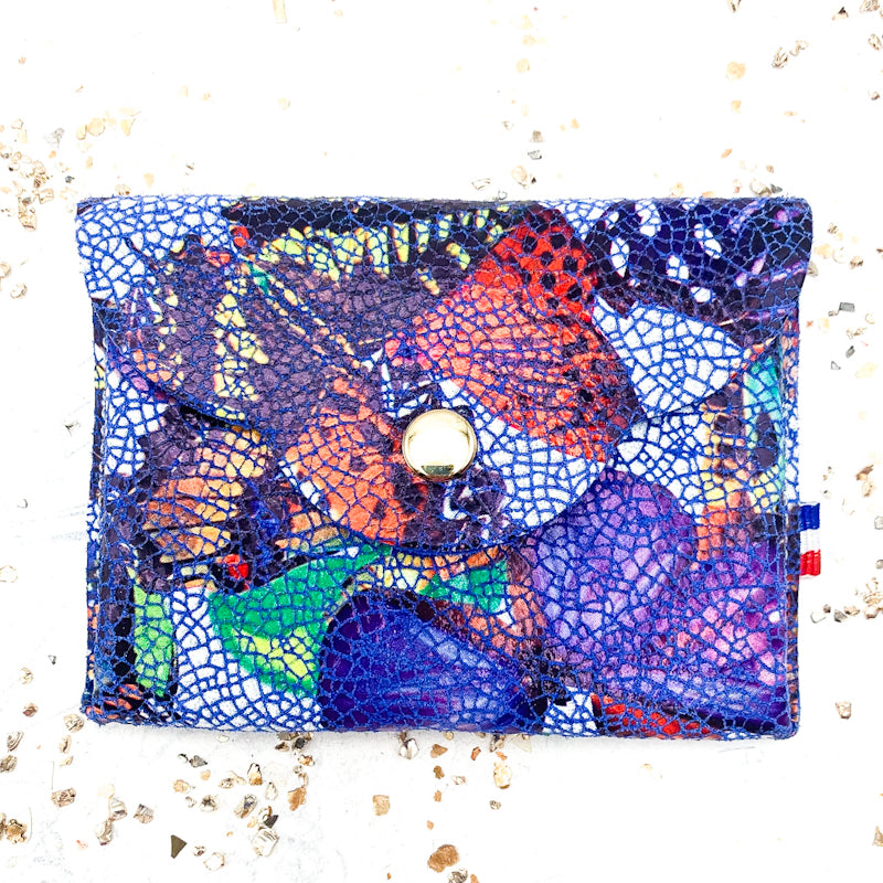 Blue Scalloped Edge Butterfly Leather Wallet - Paris Find