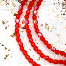Load image into Gallery viewer, 3mm Ladybug with an AB Finish Faceted Round Fire-Polished Bead Strand
