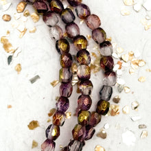Load image into Gallery viewer, 3mm Mulberry Mix with Luster Faceted Round Fire-Polished Bead Strand

