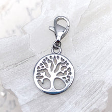 Load image into Gallery viewer, Rhodium Tree of Life Charm with Lobster Clasp - Paris Find
