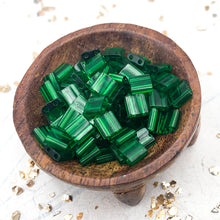 Load image into Gallery viewer, Transparent Green Tila Beads
