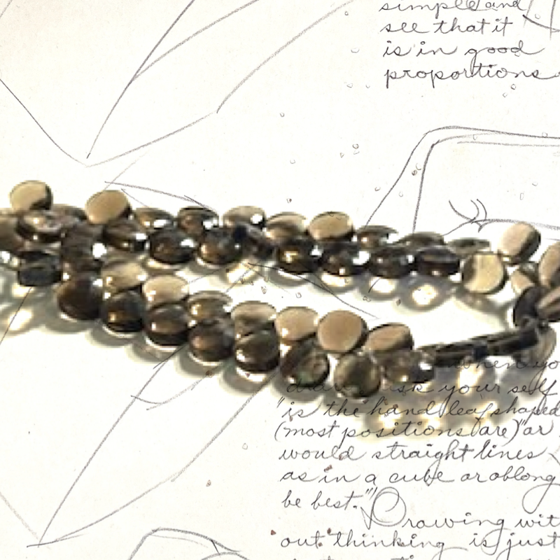 Smoky Quartz Gemstone Teardrop Bead Strand