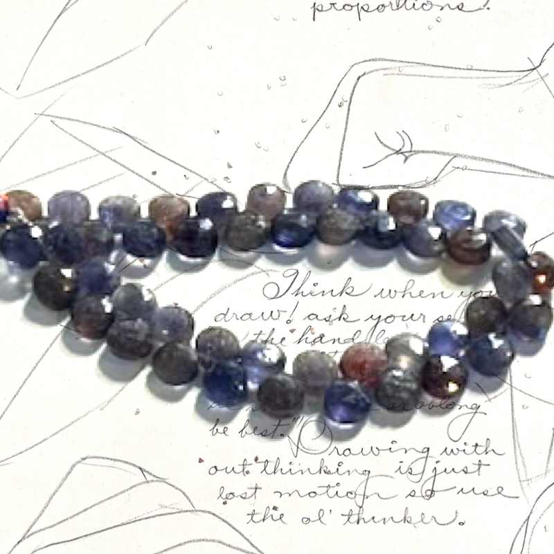 Blue Aventurine Gemstone Teardrop Bead Strand