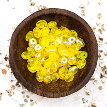 Load image into Gallery viewer, 2.5x5mm Sunshine Yellow Amber Superduo 2 Hole Beads
