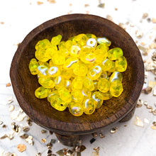 Load image into Gallery viewer, 2.5x5mm Sunshine Yellow Amber Superduo 2 Hole Beads
