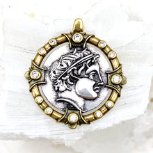 Load image into Gallery viewer, Greek Coin with Horses Mixed Metal Charm
