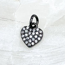 Load image into Gallery viewer, Small Gunmetal Pave Heart Charm
