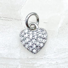 Load image into Gallery viewer, Small Silver Pave Heart Charm
