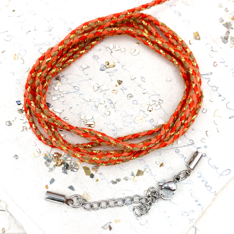 Crimson Braided Cord Necklace Kit - Paris Find!