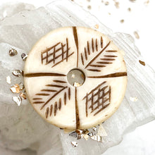 Load image into Gallery viewer, Tribal Leaf Etched Bone Donut Bead
