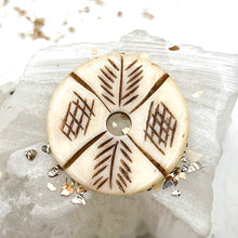 Load image into Gallery viewer, Tribal Leaf Etched Bone Donut Bead
