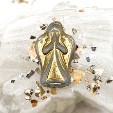 Load image into Gallery viewer, Blue Praying Angel with Gold Etch Bead
