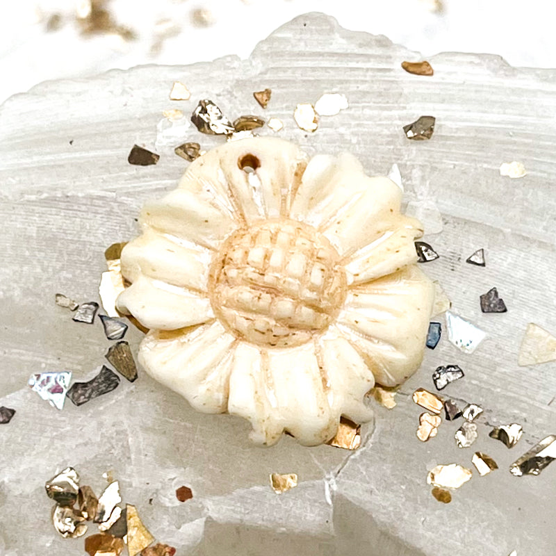 Natural Bone Daisy Bead