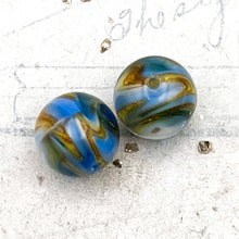 Load image into Gallery viewer, Day 6 Blue Marbled Bead Pairs - Paris Find
