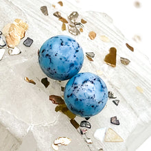 Load image into Gallery viewer, Small Blue Bead with Hand Painted Babies Breath Flower Pairs - Paris Find
