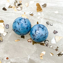 Load image into Gallery viewer, Small Blue Bead with Hand Painted Babies Breath Flower Pairs - Paris Find
