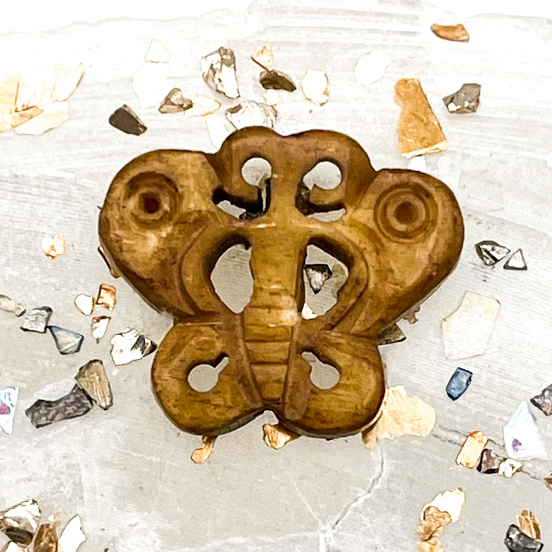 Stained Etched Butterfly Bead