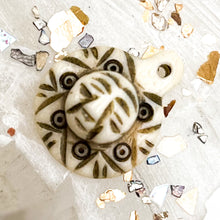 Load image into Gallery viewer, Natural Etched Tribal Sun with Face Bead
