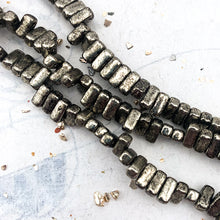 Load image into Gallery viewer, 3x6mm Antique Chrome 2-Hole Brick Bead Strand
