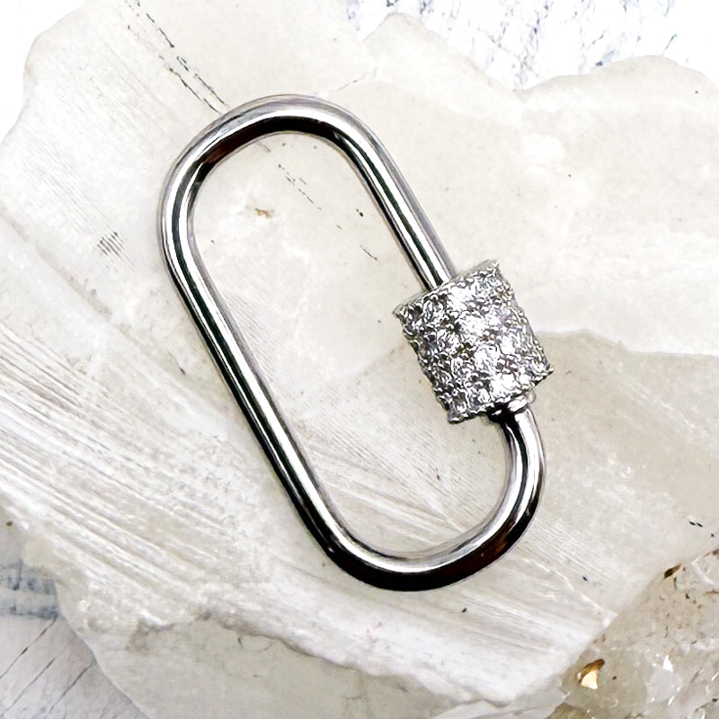 Silver Rhinestone Carabiner