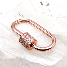 Load image into Gallery viewer, Rose Gold Rhinestone Screw Carabiner Clasp
