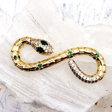 Load image into Gallery viewer, Pre-Order Golden Cubic Zirconium Snake Connector Link
