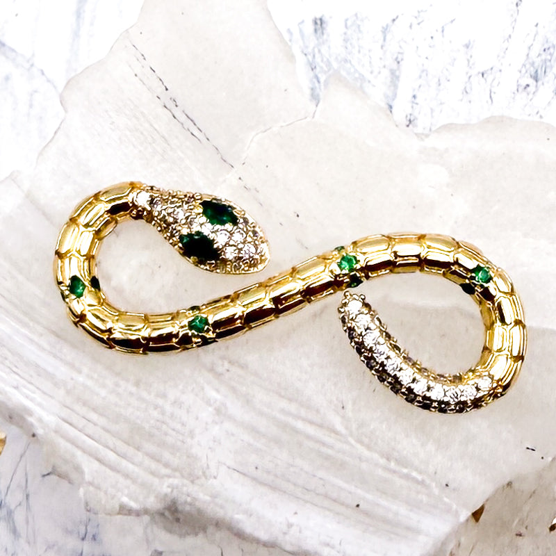 Pre-Order Golden Cubic Zirconium Snake Connector Link