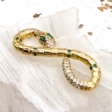 Load image into Gallery viewer, Pre-Order Golden Cubic Zirconium Snake Connector Link
