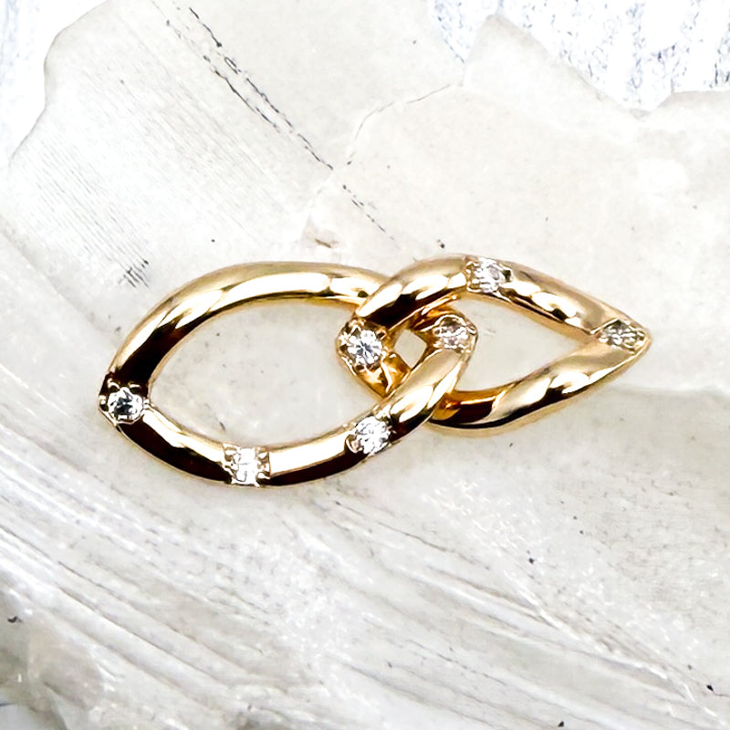 18K Gold Plated CZ Connector Charm