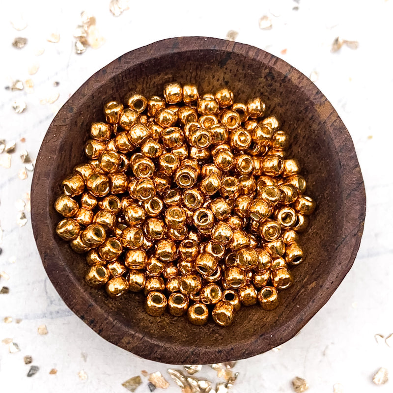 Permafinish Galvanized Old Gold 8/0 Seed Bead Tube