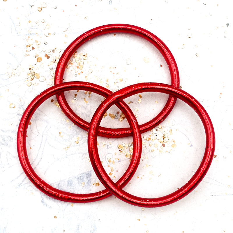 Large - Red Buddha Leather Bracelet - Paris Find
